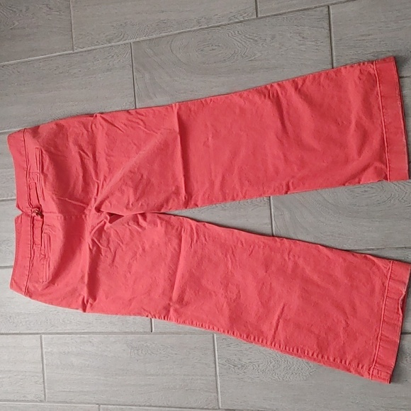 LOFT Coral Wide Leg Trouser Pants with Button Detail Women's Size 12 Streetwear - Picture 7 of 9